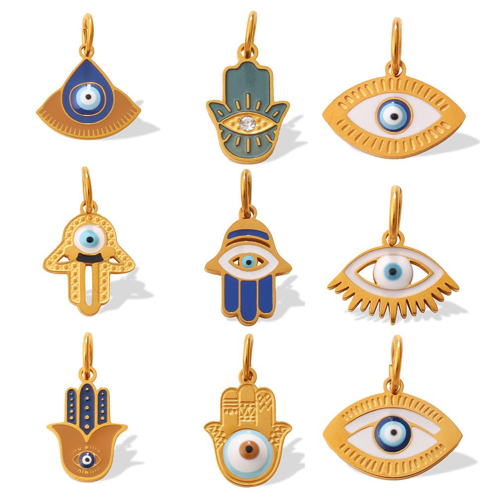 Creative Multi Devil's Eye Hand of Fatima Stainless Steel Pendant