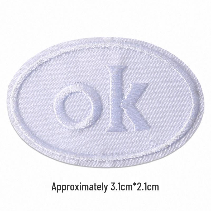 Self-Adhesive Embroidery Cloth Patches for Jackets & DIY Decor - OK Letter Accessory Stickers