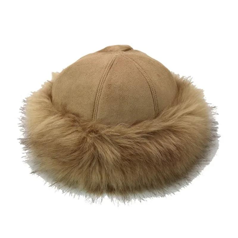 Women Fluffy Faux Fur Hats Winter Thick Warm Ears Snow Cap Windproof Hat Winter Women Hat