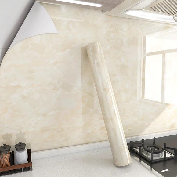 Kitchen Grease-Resistant Stickers, Waterproof Wallpaper, Heat-Resistant Marble Film, Moisture-Resistant Countertop Renovation Stickers
