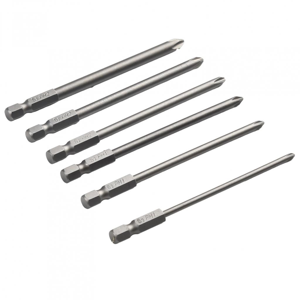 Screwdriver Bit Hand Tools 100mm Long 6Pcs/Set Cross Head
