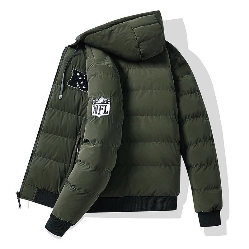 Trendy Double-Sided Embroidered Cotton Jacket with Detachable Hood XL