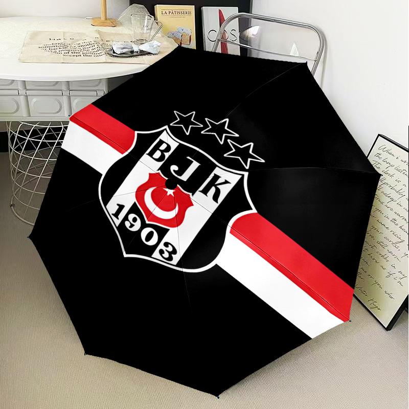 Sein?ikta? Istanbul Fußball Club Regenschirm Klappschirm, Automatikschirm 8-Speichen für Reisen, Campinggebrauch Geschenk für Halloween Weihnachten