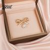 Anti-oxidation Brooch Pin Bow Shape Alloy Lapel Pin with Imitation
