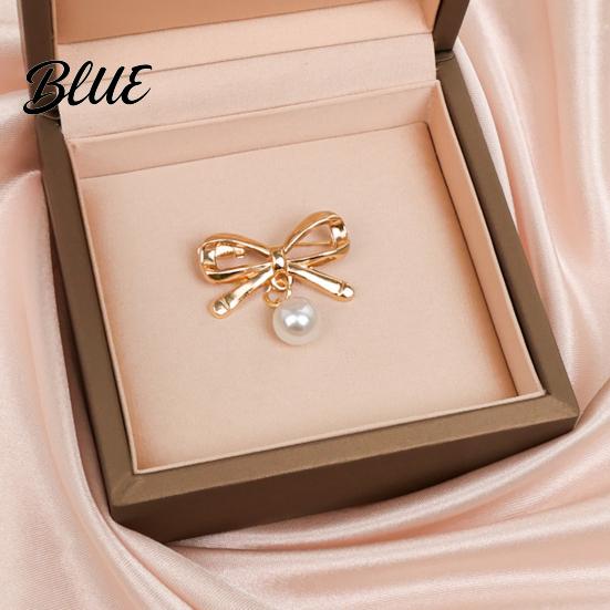 Anti-oxidation Brooch Pin Bow Shape Alloy Lapel Pin with Imitation