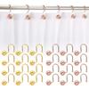 12Pcs Shower Curtain Hooks Metal Anti Rust Hooks Bathroom Accessories Shower Curtain Rings Decorative Hooks for Bathroom Home