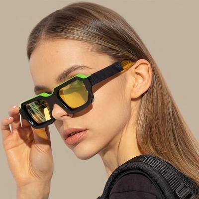 Retro Square Sunglasses Women Vintage Two-Color Frame UV400 Protection Classic Designer Brand