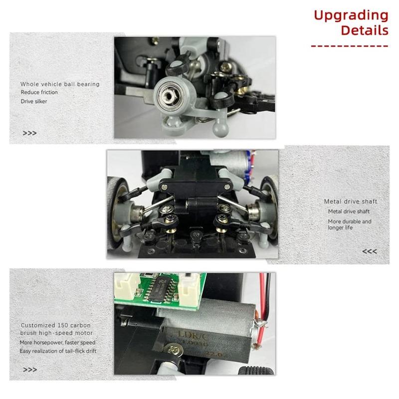 AE86 Model Full Size Car Modified Rear Drive New Ae86 Flip Light Gyroscope Racing Car with LED Light Remote Control Car Boy Toy Collection Ornaments