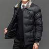 Chaqueta de algodón de felpa y espesa para hombre, chaqueta de algodón con solapa, chaqueta de invierno para preservar el calor