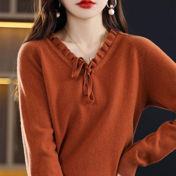 Damen Vielseitiger Strickpullover mit Schnürung: Rollkragenpullover, Übergröße, Lockere Passform für Herbst/Winter