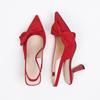 Women's Large Size Summer Pointed Toe Thin High Heel Single Shoes Spring Casual Stiletto Bow Solid Color Sandals Shoes 36-42