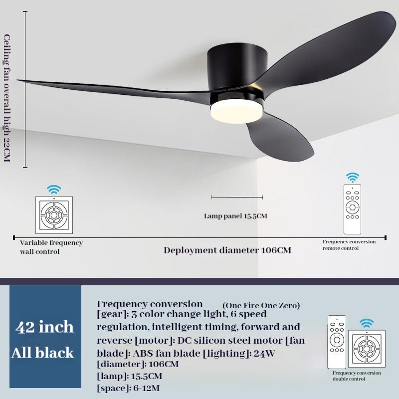 85-265V Modern Led Ceiling Fan with Light 42 52 Inch DC Motor 6 Speeds Electric Fan with Remote Low Floor Ceiling Fan Lamps