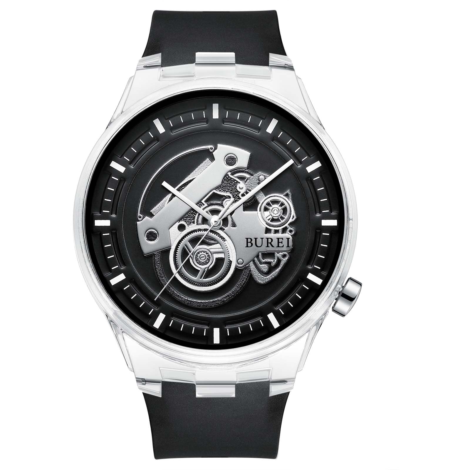 

Watch Analog Urethane Strap Waterproof Quartz Silver Watch Dial Limited Model Stylish Men Popular Brand Watch Gift [Baosho] Men s Men s серебряный