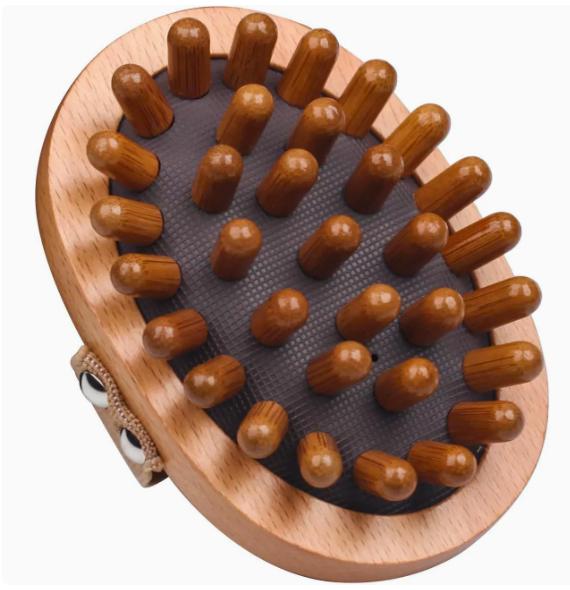 

Air cushion massage brush cervical head acupoint massager wooden manual massage tool шоколадный