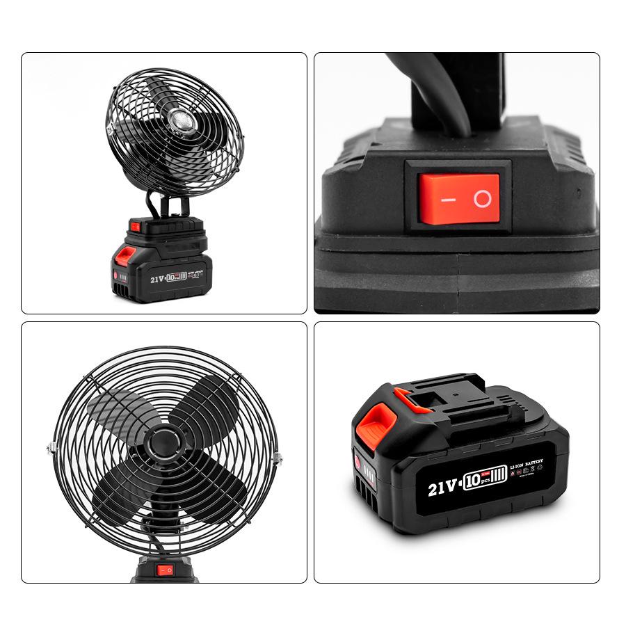 Portable Rechargeable Large-Capacity Outdoor Electric Fan with Makita Interface