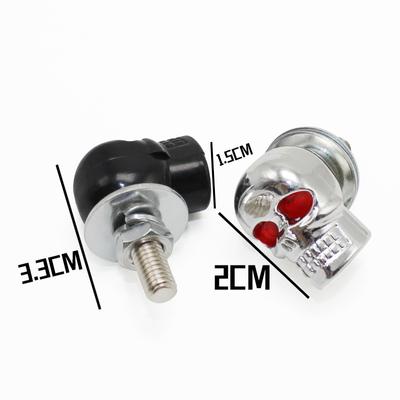 2 tornillos para marco de matrícula de motocicleta con forma de calavera
