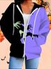 Cardigan con cappuccio stampato 3D di Halloween Taglie forti Autunno Inverno Retrò