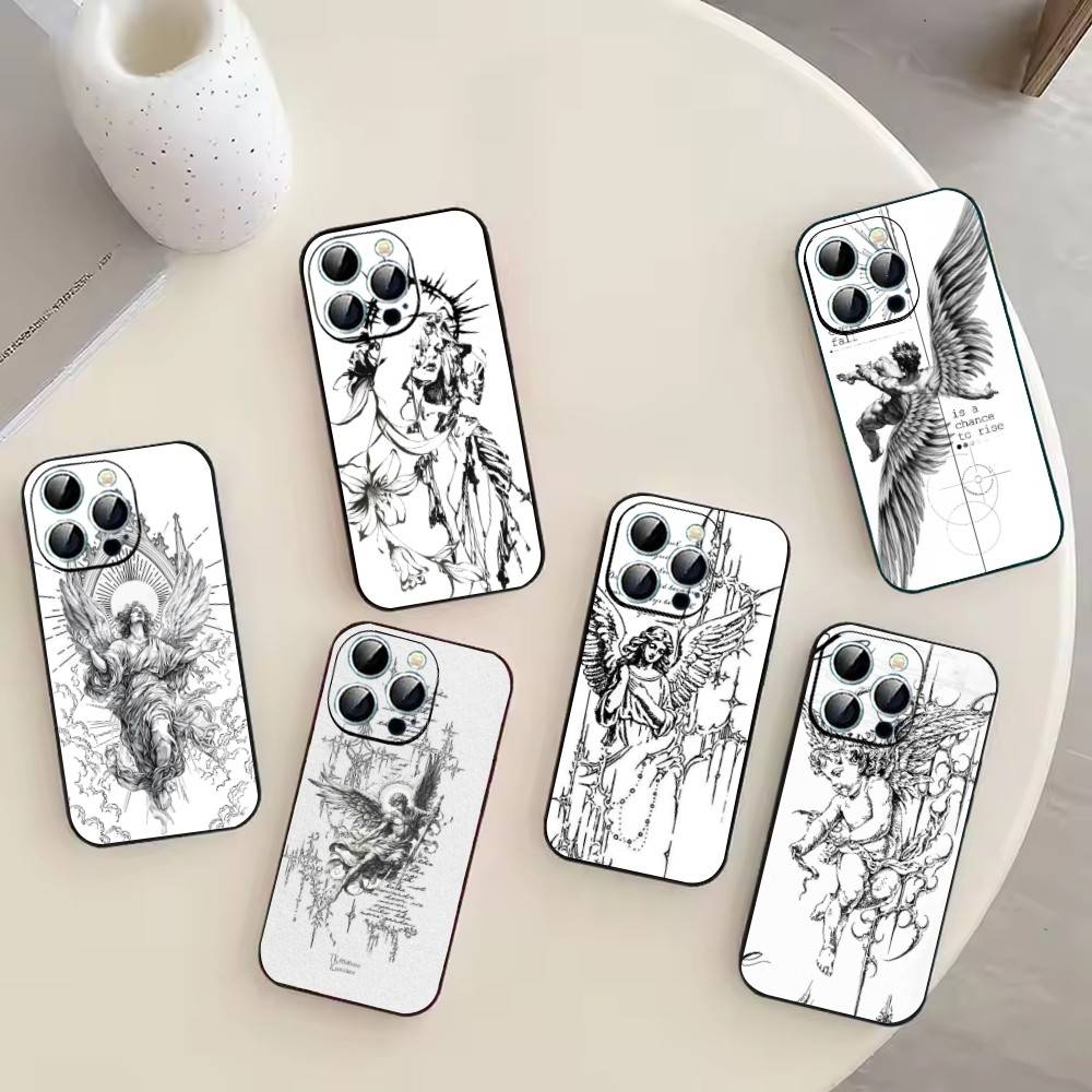 Middle Ages Retro Angel Phone Case Silicone Soft For IPhone 17 16 15 14 13 12 11 X XR Plus Pro Max Plus