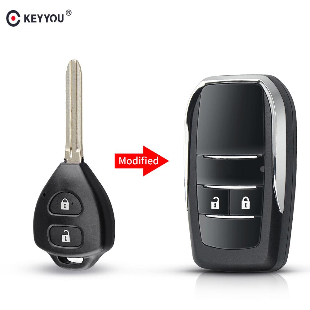 

2 кнопки Флип Пульт дистанционного ключа Брелок Чехол для Toyota Camry Corolla Yaris Echo Prado Hilux Shining TOY43
