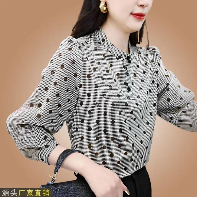 

High-end Long-sleeved Loose and Stylish Autumn New Fashionable Age-reducing Tops with Versatile Temperament as Base XL серый