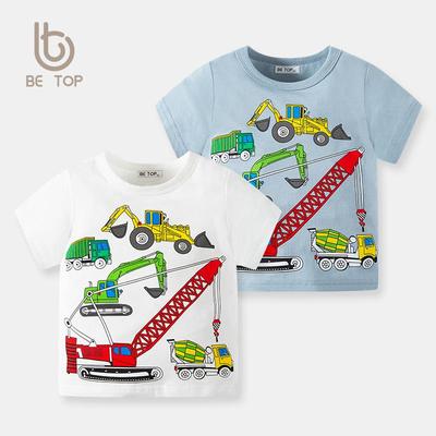 Korean 2025 Summer Boys' Pure Cotton Short-Sleeve T-Shirts