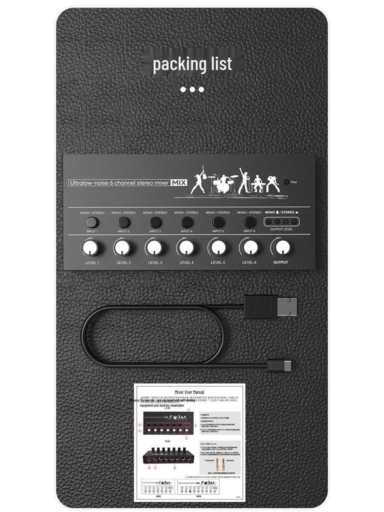 8-Channel Compact Audio Mixer for Microphones & Instruments