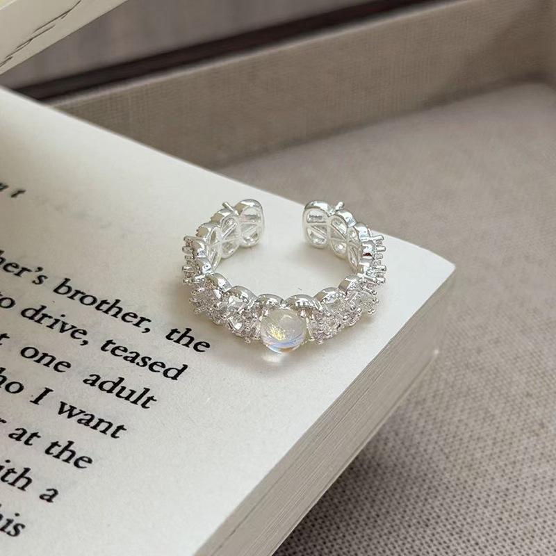 Light Luxury Niche Design Super Fairy Gypsy Zir*****Pen Ring Women'S Fashion Exquisite Stacking High-End Index Finger Ring
