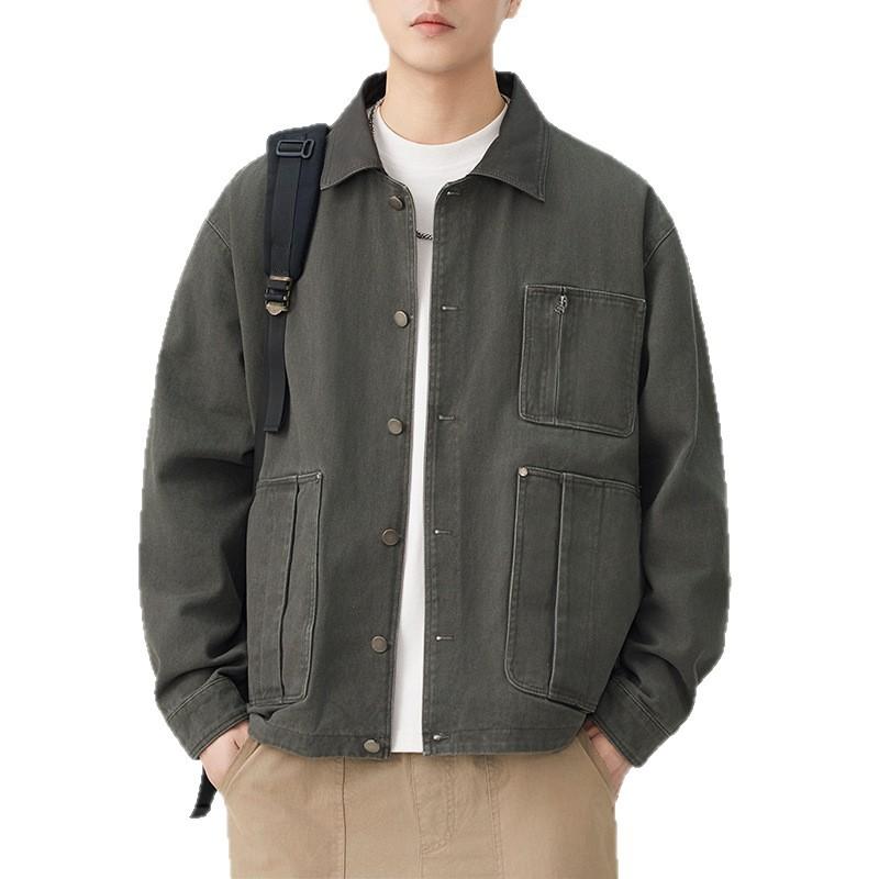 Retro Wash Work Jacket for Men's Autumn New Japanese Multi-pocket Jacket