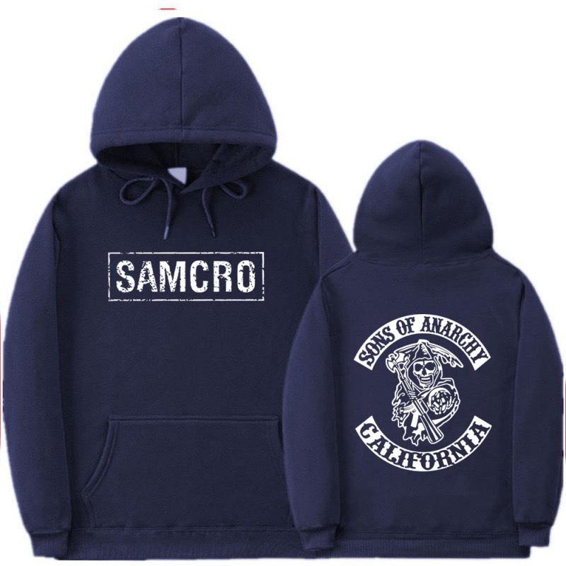 2025 Spring SAMCRO Couple Printed Fleece-Lined Hoodie Sweatshirt