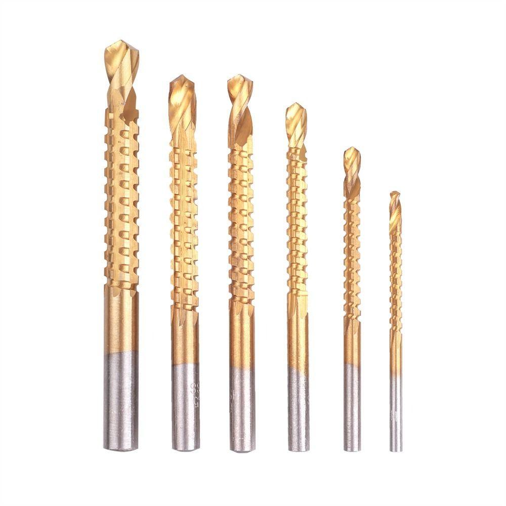 

6pcs Grooving Twist Drill Bits Serrated Drill Tools 6pcs/set Cobalt Drill Bits Wooden
