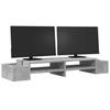 Monitor Stand with Storage Space Concrete Grey 100 X 27 X 15 Cm Particleboard