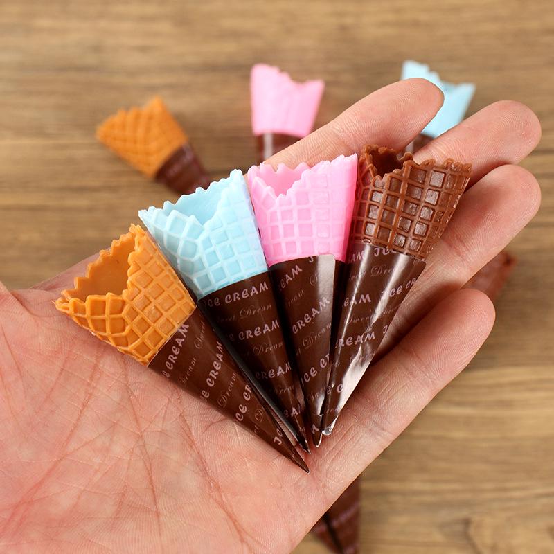 Miniature Ice Cream Cone DIY Clay Toy - Crispy Cone Play Food Model Accessories