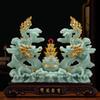 Double Dragon Treasure Bowl Fortune Qinglong Ornaments Living Room Office Decor Business Gifts