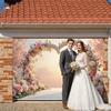 Wedding Banner Curved Structure Rose Heart Banner Love Theme Display Heart-shaped Frame Floral Love Banner For Bridal Shower