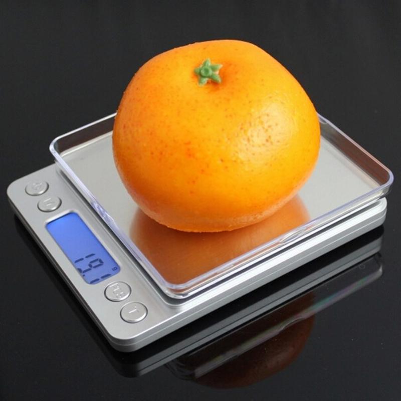 Balance Numérique Balances Électroniques 3kg 0.1g Étui de Poche Balance à Bijoux Balance Alimentaire de Cuisine Argenté Avec 2 Plateaux