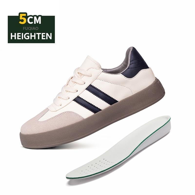 

Elevator Shoes for Men Women 5Cm Inside Height Increase Soft Suede Leather Casual Sneakers Comfortable Hidden Lift Sports 36 белый