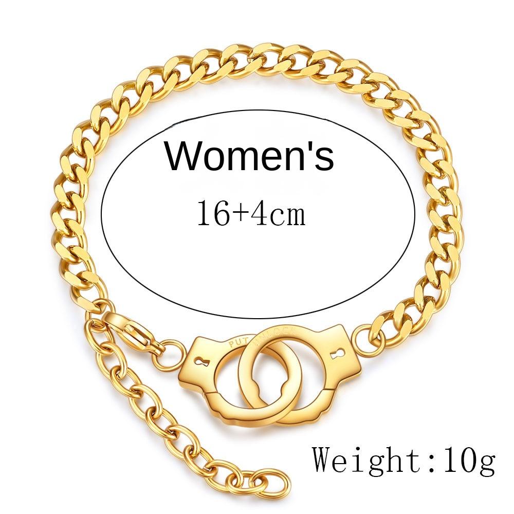 Simple Personality Titanium Steel Handcuffs Bracelet Couple Bracelet Female