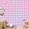 Pink and blue checkered wallpaper powder pink, celadon and white 50x1000