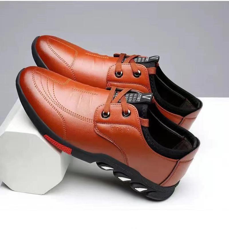 fashion Casual Men Leather Shoes Spring Autumn Walking Breahtable Sneakers Man Luxury Brand Formal Footwear Lace-up Zapatos De Hombre