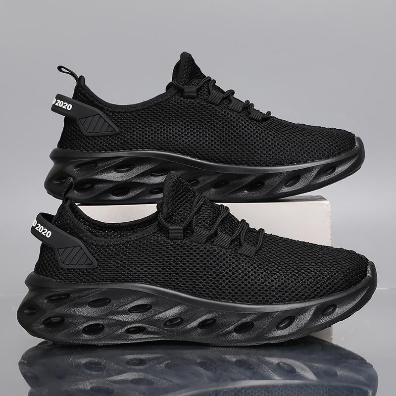 Four Seasons Mens Outside Athletic Running Mesh Shoes Thick Bottom Breathable Daily Walking Lightweight Athletic Shoes Size 37-47