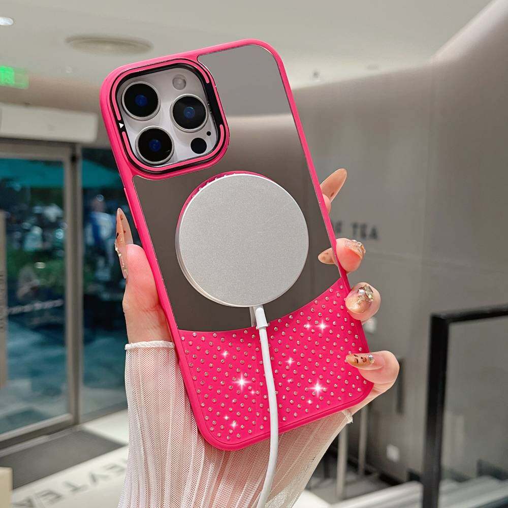 Husă oglindă pentru Samsung Galaxy S23 Ultra/ S23/ S22 Plus/ S21/ S21+ MagSafe Magnetic Fashion Machiaj Culoare Bomboană Sclipici Husă Telefon cu Suport