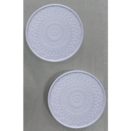 

Two Diatomaceous Earth Coasters, Absorbent, Kitchen Draining Tray, Round, Water Absorbent, Quick-Drying, Insulated, Stylish, Scandinavian Design (Lave