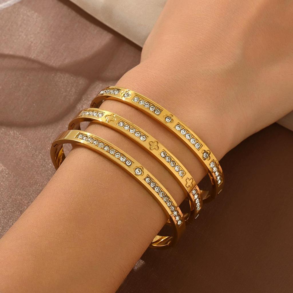 18K Gold Plated Stainless Steel Bracelet - Non-fading Titanium Steel Fashion Accessory