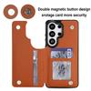 Rhombic Buckle Credit Cards Leather Phone Case for Samsung Galaxy S26 S25 Plus S24 FE S23 Ultra S22 S21 Shockproof Cover