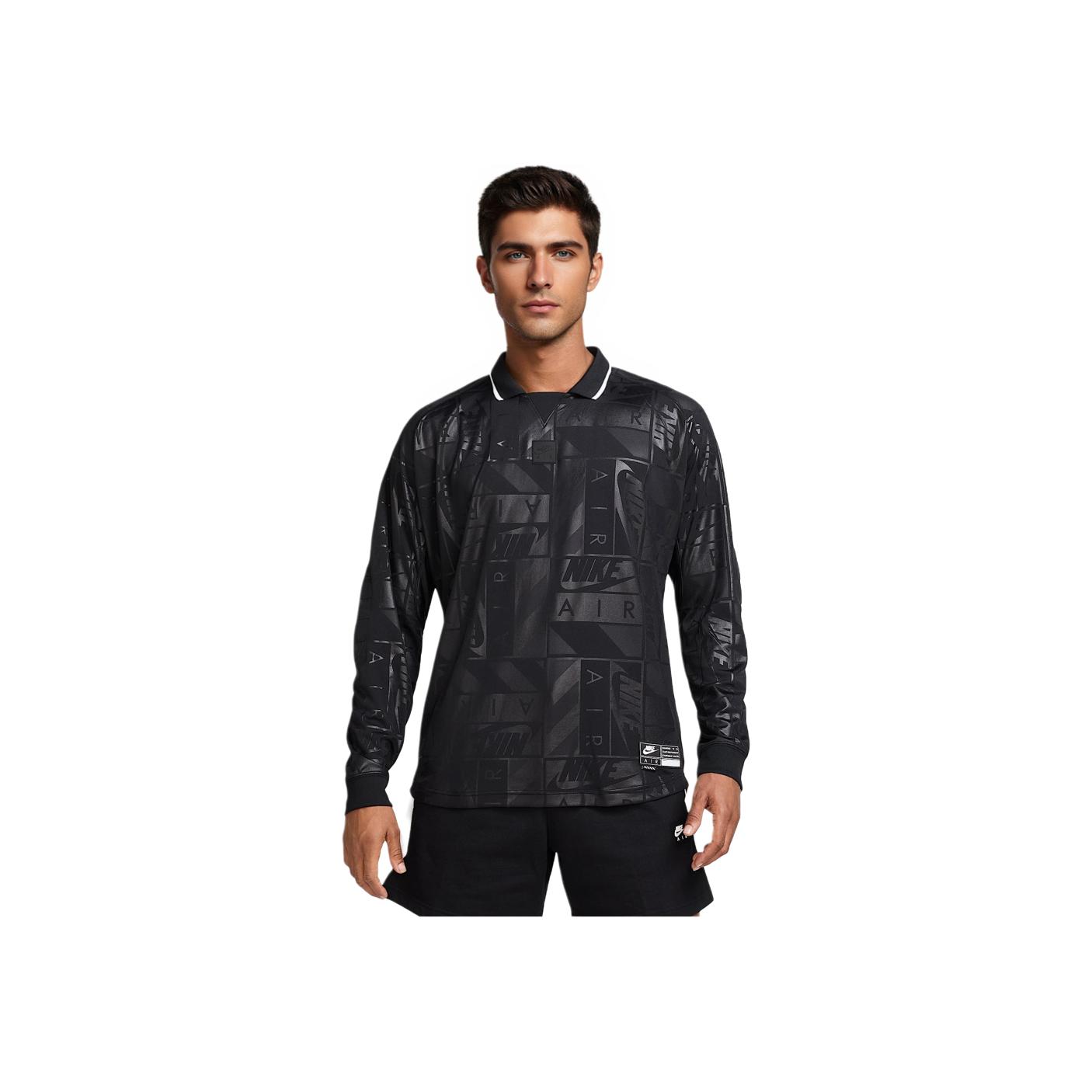Nike Air Letter Brand Logo Comfortable Long Sleeve Sweatshirt Men sweatshirt Black HM8987-010 L