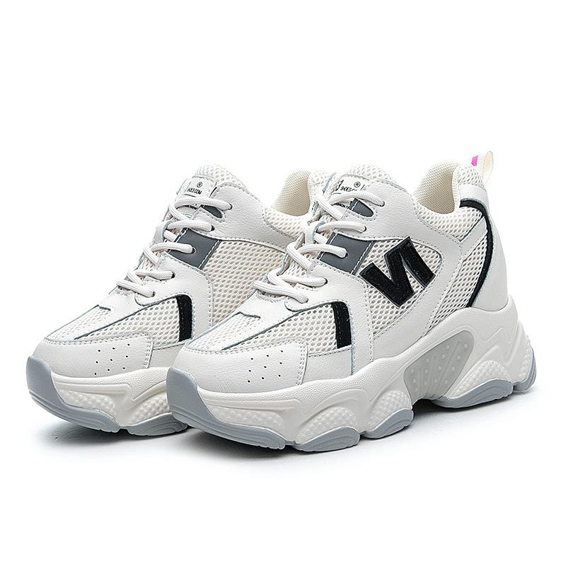 Dad Shoes New Autumn and Winter Thick-soled Inner Height Increase Sports Ins Tide Mesh Breathable Mesh Shoes
