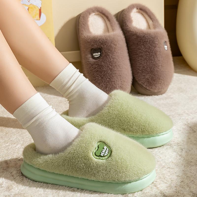 Cotton slippers autumn and winter thick-soled indoor home use lightweight velvet warm couple shoes