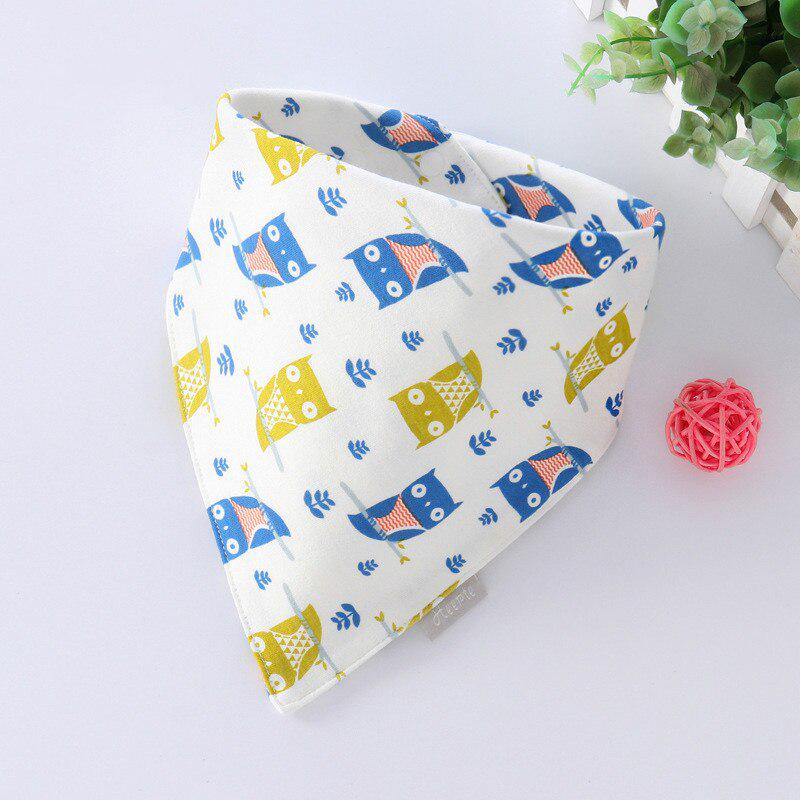 Baby Bibs Triangle Double Cotton Bibs Cartoon Print Saliva Towel Baby Boys Girls Feeding Apron Cotton Bandana Bibs Burp Cloths