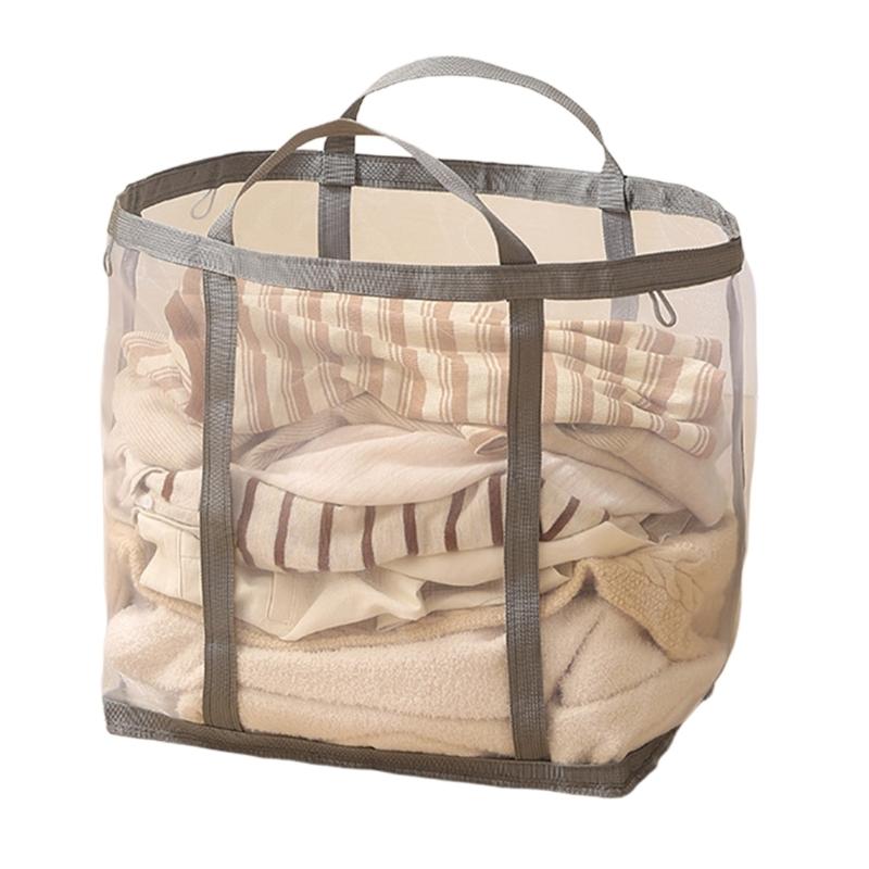 Foldable Large Capacity Clothes Storage Basket with Breathable Nylon Meshes for Home Organization Space Saving and Odor Prevention Ideal for Families