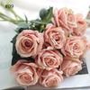1PC Home Decor Artificial Fake Roses Flannel Flower Bridal Bouquet Wedding Party Roses Silk Flowers Bunches Fake Flowers Bouquet